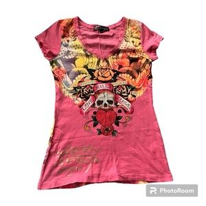 vintage women’s ed hardy tee sz medium